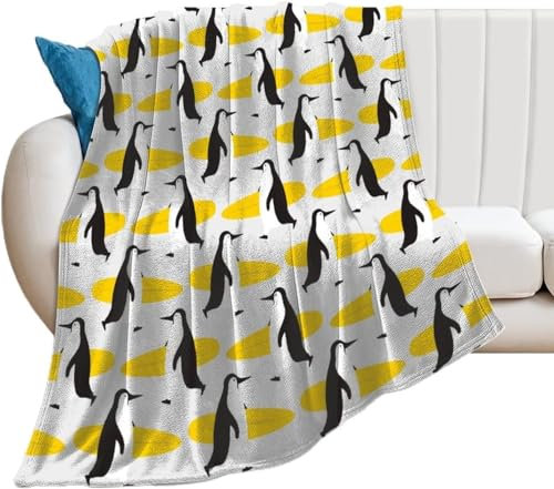 Kuscheldecke Flauschig 100x135 Pinguin 3D Decke Cartoon-Tiere+ Flanell Fleecedecke Weich und Warme Wohndecken Kuscheldecken Sofa Bett Überwurfdecke Sofadecke Couch Blanket Y22