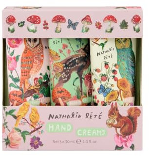 Nathalie Lete Lot de 3 crèmes hydratantes parfumées pour les mains 30 ml, huiles essentielles de bergamote, beurre de karité, format de voyage et de poche, sans cruauté envers les animaux et