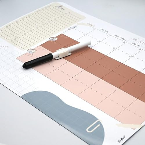 FERFLEX - Planificateur familial magnétique FR - Souple - À positionner sur toutes les surfaces magnétiques- Réutilisable - 38,5x28,5cm