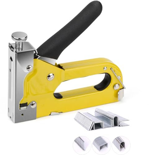 Graffatrice 3 in 1 resistente con 600 punti, pistola manuale per unghie, cucitrice per tappezzeria, legno, mobili, tappeti, falegnameria, fai da te, filo, decorazione, artigianato, materiale di