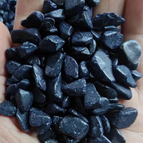 Anevous 100g Dekogranulat Dekosteine, 3-5mm Kristallsteine, Kleine Halbedelsteine, Ziersteine Steine für Handwerk Aquarium Blumentopf Landschaftsbau Vase Füller Dekoration,Blau C