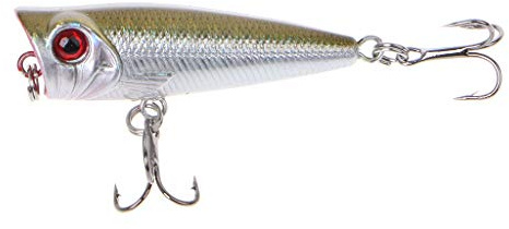 Qsvbeeqj 1PC Popper 50mm 4 Angelköder Kurbelköder Kurbelköder Köder Tackle Drillinge