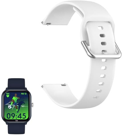 YANGC Compatible pour Mode Silicone Classique Bracelet De Remplacement Compatible pour ICE-WATCH Montre Connectée enfant ICE smart junior 2.0 1,75 Pouces (Blanc)