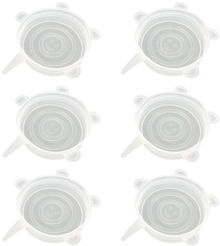 6 Pcs Silicone Stretch Lids,Reusable Food Covers, Microwave, Freezer, and Dishwasher Safe (9.5cm)