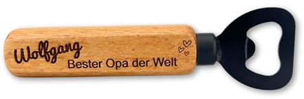 Flaschenöffner personalisiert aus Holz - Geschenk für Opa zum Geburtstag - Bieröffner mit Gravur für Männer - DwieDeko®