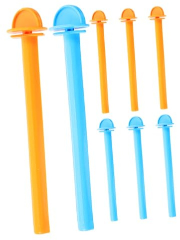 Toyvian 8Pezzi Posatoi per Uccelli in Plastica Gabbie Pappagalli Barrette per Uccelli Supporti per Facile Installazione e Design Sicuro Blu e Giallo