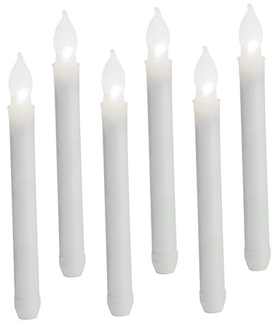 DIYEAH 6pièces Bougies Coniques LED sans Flamme Décoratives pour Mariage Fêtes Maison avec Lumière Chaude Et Vive