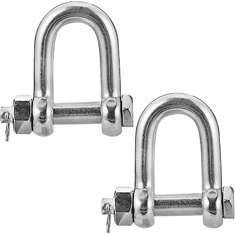 VINTORKY 2pièces Manille De Lève Acier Inoxydable Manille Forme Cheval Métallique