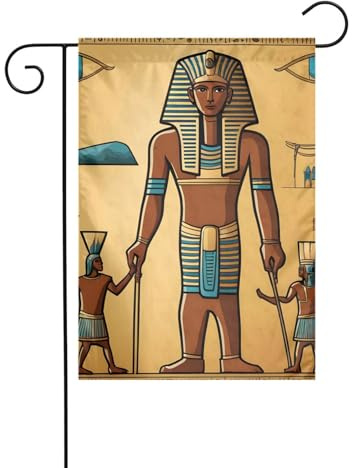 BROLEO Ancient Egypt Tribe Series - Mât de drapeau de jardin - Décoration extérieure - Double face - 30,5 x 45,7 cm