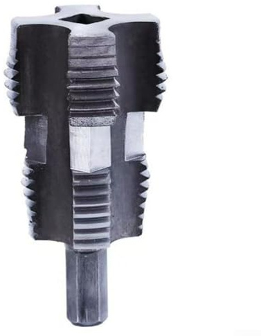 Strumento per filettare tubi a doppia estremità per tubi in PVC a 4 punti e 6 punti, strumento per filettatura interna in metallo compatibile con trapano elettrico manuale, taglierina per filettatura