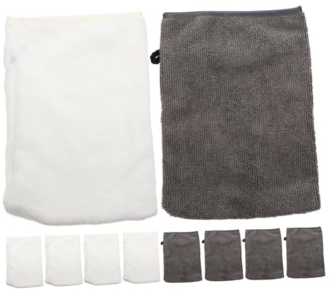 10pcs Facial Cleansing Gloves Microfiber Polyester Washable | Reusable Makeup Removal Mitts, Pore-cleaning Wash Gloves, Gift for Girlfriend or Wife