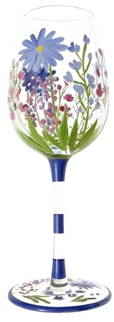 Wasise Gin Glass - Hand Painted Gin Glass, Gin Gifts for Women, Flower-Shaped Glasses Goblet, Sunflower Gifts, Unique Painted Glasses for Wine Tasting Art Lovers Every Occasions, Hand Painted Wine Gla