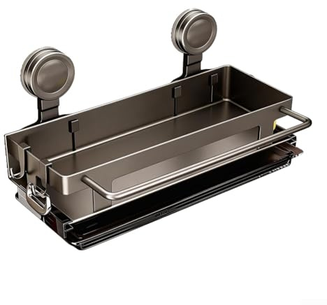 HomeVortex Sink Caddy with Suction Cup Stainless Steel Sponge Holder for Kitchen Designed to Fit Standard Sink Perimeters Holds Cleaning Tools Securely All Day (C)