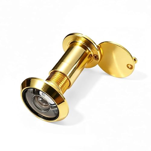 Viseur de Porte, Judas à Grand Angle 180 Degrés avec Cache pour Porte d'Entrée - Laiton Massif Diamètre 12mm Longueur 35-50mm