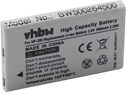 vhbw Batterie Compatible avec Minolta Dimage XT Biz, X, Xg, XI, XT caméra vidéo caméscope (700mAh, 3,7V, Li-ION) - Remplacement pour NP-200