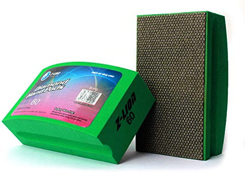 Z-lion Electroplated Diamond Polishing Hand Pads Grit 60 Arc Shape Back for Glass Stone Granite Marble