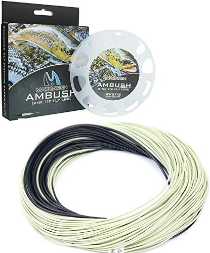 Maximumcatch Sinken-Spitze Fliegenschnur für Fliegenfischen, 3ips, 4/5/6/7/8 F/S (Grün/Schwarz, WF-6F/S)