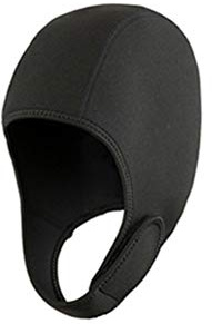 Stecto - Gorro de buceo de neopreno ajustable para surf, buceo, kayak, rafting, protección térmica, esnórquel, natación, SO06400022_BLAC1_ZR, negro