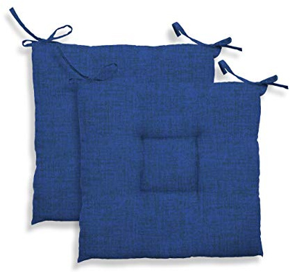 GEMITEX Cojín para Silla Acolchado Creta, Juego de 2 Piezas, decoración 1547, Azul, 39 x 39 x 5 cm, Poliéster, 2 Unità (Confezione da 1), 2