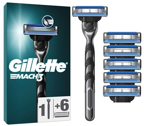 Gillette Mach3 Basis Rasierer für Männer, 1 Gillette Rasierer, 1 Ersatzklingen, Mit Gleitstreifen für ein sanftes Gleiten und NEUER Klingenbeschichtung, für weniger Hautirritation