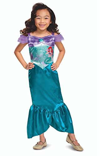 Disguise Disney Offizielles Standard Arielle Kostüm Kinder, Prinzessin Ariel Kostüm Mädchen Kostüm Meerjungfrau Karneval Halloween, Größe S