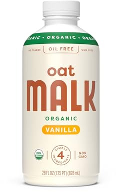 MALK Organic Vanilla Oat Milk 28 fl oz - Non GMO, Gluten Free, Dairy Free, Plant Based, Vegan