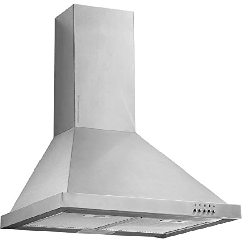 Suinga Campana decorativa in acciaio inox. Classe energetica B. 2 filtri in alluminio. Motore 190 W. 3 livelli di potenza. Larghezza: 60 cm.