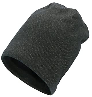 Sterntaler Baby Mädchen Beanie Baby Slouch-Beanie Lurex Mütze - Beanie Baby, Kinderbeanie - aus Strick mit Baumwollfleece - dunkelgrau, 55