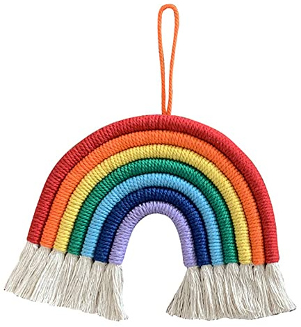 Makramee Regenbogen Wandteppich Deko, Regenbogen-Wandbehang, Makramee Regenbogen Wandbehang, Makramee Wandteppich Regenbogen, Für Heimdekoration, Partyzubehör, Kinderzimmer