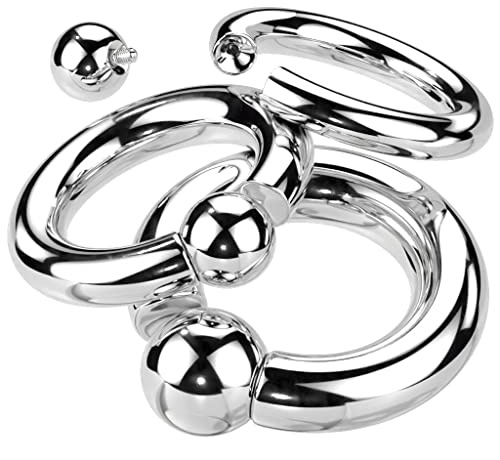 Pain-is-Art Schraubkugelring 3,0-6,0 mm aus G23 Titan BCR Piercingring Intimpiercing Silber