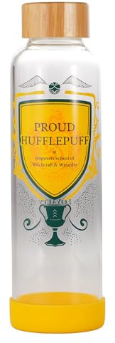 Harry Potter Wasserflasche Glas (500 ml) (Proud Hufflepuff)