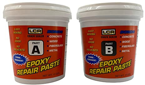 Polygem LCR Crack Sealer and Paste for Concrete Wall Leak Repair - High Strength 2 Component System Works on Concrete, Wood, Fiberglass, Metal, Plastic, Glass, and More
