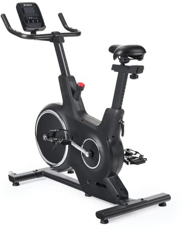 TREXO Stationärer Heimtrainer mit Computer und LCD-Display, magnetischem Widerstandssystem, stabiler Konstruktion und 5kg Schwungrad Schwarz EB-500S