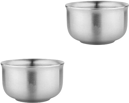 TOPBATHY 2 Pezzi 304 utensili domestici ciotola per la preparazione dei pasti ciotole Ciotola argentata in metallo per cucina di noodles istantanei Stile giapponese zuppiera