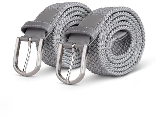 Bestlivings hemmy Stretchgürtel (2er Pack) Flechtgürtel in vielen Variationen - Elastischer Stoffgürtel, dehnbarer Gürtel ohne Löcher für Damen Herren