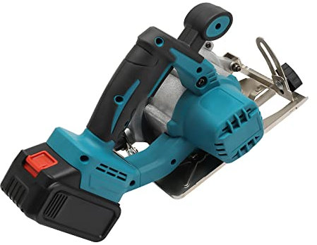 Mermajestic Cordless Circular Saw, 220V 4000RPM Max Cutting Depth 45º, Double Switch and Circular Saw Blade, Ideal for Wood Soft Metal Tile and Plastic Cuts (Quick Charger & 4.0Ah Lithium Battery)