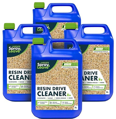 4 x 5L Jarder Resin Driveway Cleaner - Eliminates Algae and Green Mould - No Bleach or Acid - Completely Safe for Resin Driveways and Patios