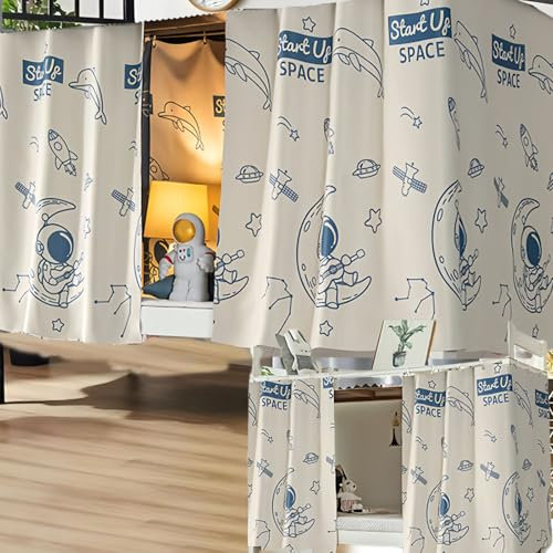 XHCTNN Bettvorhang Etagenbett Zelt Vorhang Blackout - Bett Zelt Vorhang Tuch - Vorhänge Hochbett Schlafzelt Schlafsaal(D,59-1pc)