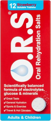 O.R.S Hydration Tablets 6 x 12 Tab - Strawberry Flavour Electrolyte Drink Supplement for Instant Hydration, Sports, Rehydration & Energy Boost - Sugar-Free, Vegan & Non-GMO | SterlingSquare