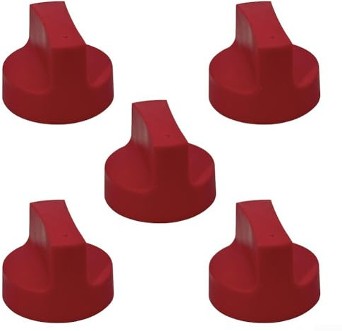 5 pomelli per stufa a gas, manopole per barbecue diametro 50 mm, inserto da 8 mm, intensità della fiamma regolabile con precisione per stufe da cucina, forni, serrature per piano cottura a gas (rosso)