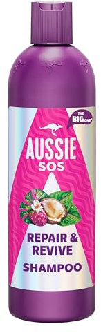 Aussie SOS Repair & Revive Shampoo 500ml per Capelli Secchi, Stressati e Danneggiati, Dona morbidezza, lucententezza e un liscio setoso, Aiuta a Prevenire Danni Futuri, Vegano