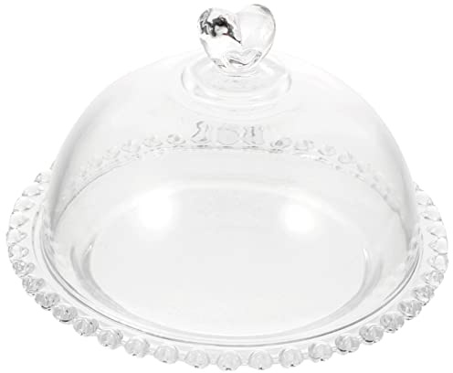 VERDANVERSE Glass Tray Dome Lid for Cake Display and Fruit Serving Pastry Serving Plate for Household Dessert