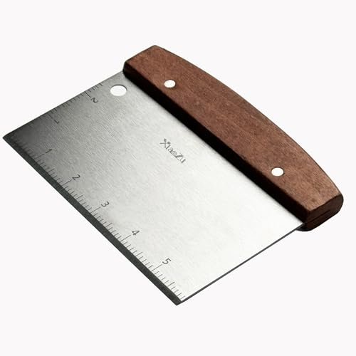 Multipurpose Bench Scraper Kitchen Utensil for Flat Top Griddle, Dough Scraper Cutter for Bread and Pizza Cutter - Stainless Steel Metal Griddle Scraper Chopper