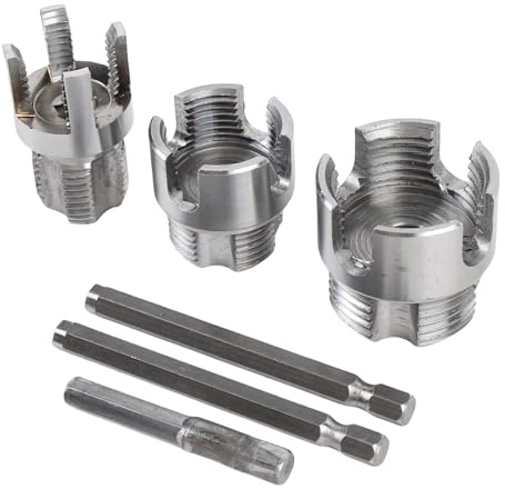Jeffergarden Herramienta de Rosca de Tubería de PVC, Cortador Externo Interno Integrado con Vástago Hexadecimal de 1/4 Pulgada para Tuberías de Plástico G1/2, G3/4, G1, Accesorio de Taladro