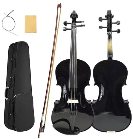 ModouString 16 inch Viola with Spruce Top, Maple Back & Side, Ebony Fittings,Bow,Case 4 String Acoustic Viola for Students & Adults, Handmade