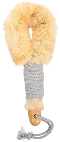 Gatuida Cepillo de Ducha para Espalda de Mango Largo Fibras Naturales de Sisal y Algodón para Exfoliación y Masaje Anticelulítico en Baño