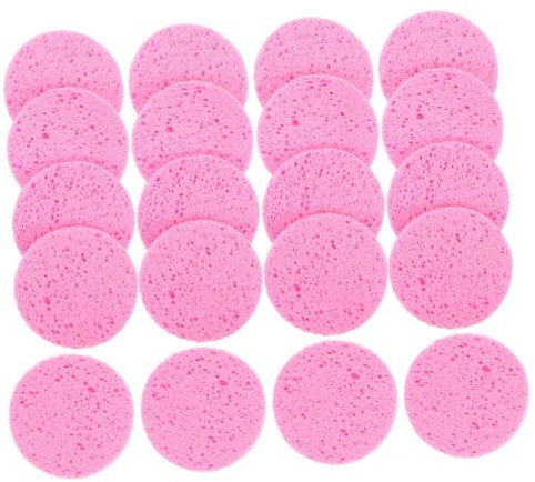 MOTHNUR Almohadillas Limpiadoras Faciales de Algodón Pulpa de Madera 20 Unidades Tamaño Redondo 60 Mm Diámetro para Piel Sensible Uso Diario Color Rosa