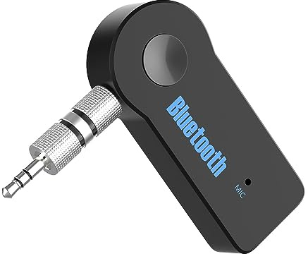 Wireless Aux Bluetooth Car Adapter, Wireless Car Receiver with Microphone, Car Aux Adapter, Portable Mini Wireless 3.5mm Aux Audio Adapter for Home, Car, PC, Music, Headphones, Speakers