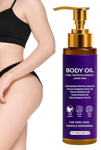 Krmoau Aceites corporales para mujeres - Hidratación reafirmante natural 100 ml | Cuidado de la piel seca después de la ducha Aceite corporal - Para pieles sensibles y flácidas, piernas, abdomen