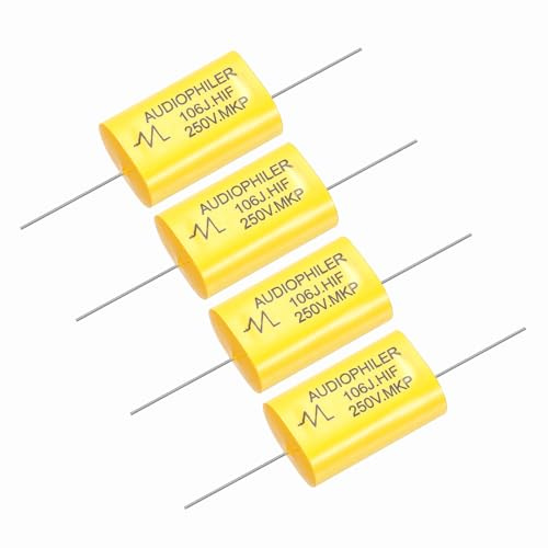 sourcing map Condensatore divisore ad alta frequenza da 10 uF, per altoparlanti audio da 257 V, crossover, non polarità, in polipropilene, MKP, condensatori a film MKP, 4 pezzi